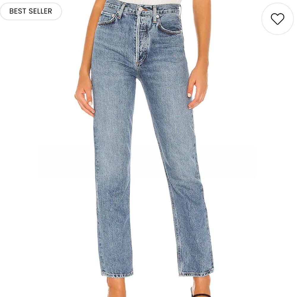 Agolde Blue Straight Leg Jeans